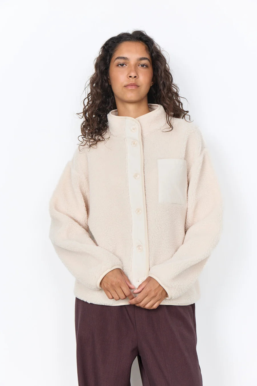 SOYACONCEPT ONYX TEDDY JACKET - CREAM