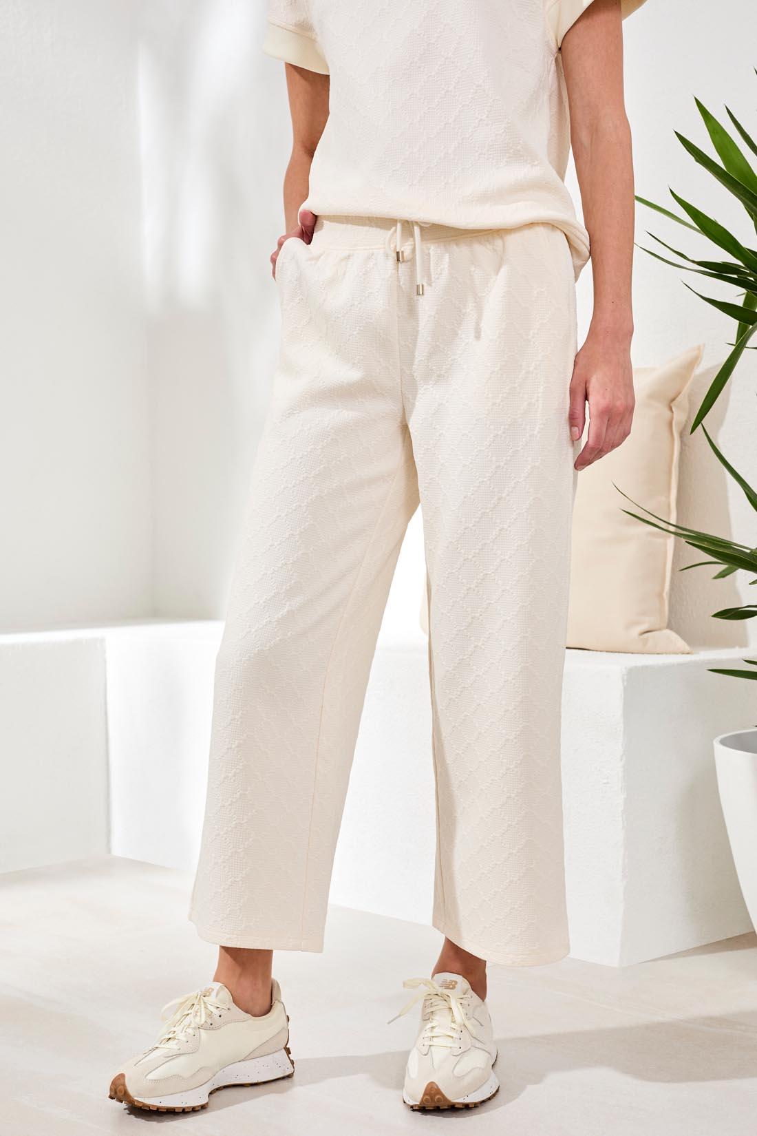 TRIBAL PULL ON CROP PANT WITH POCKETS - CANVAS - Vi-Leen's Fashions