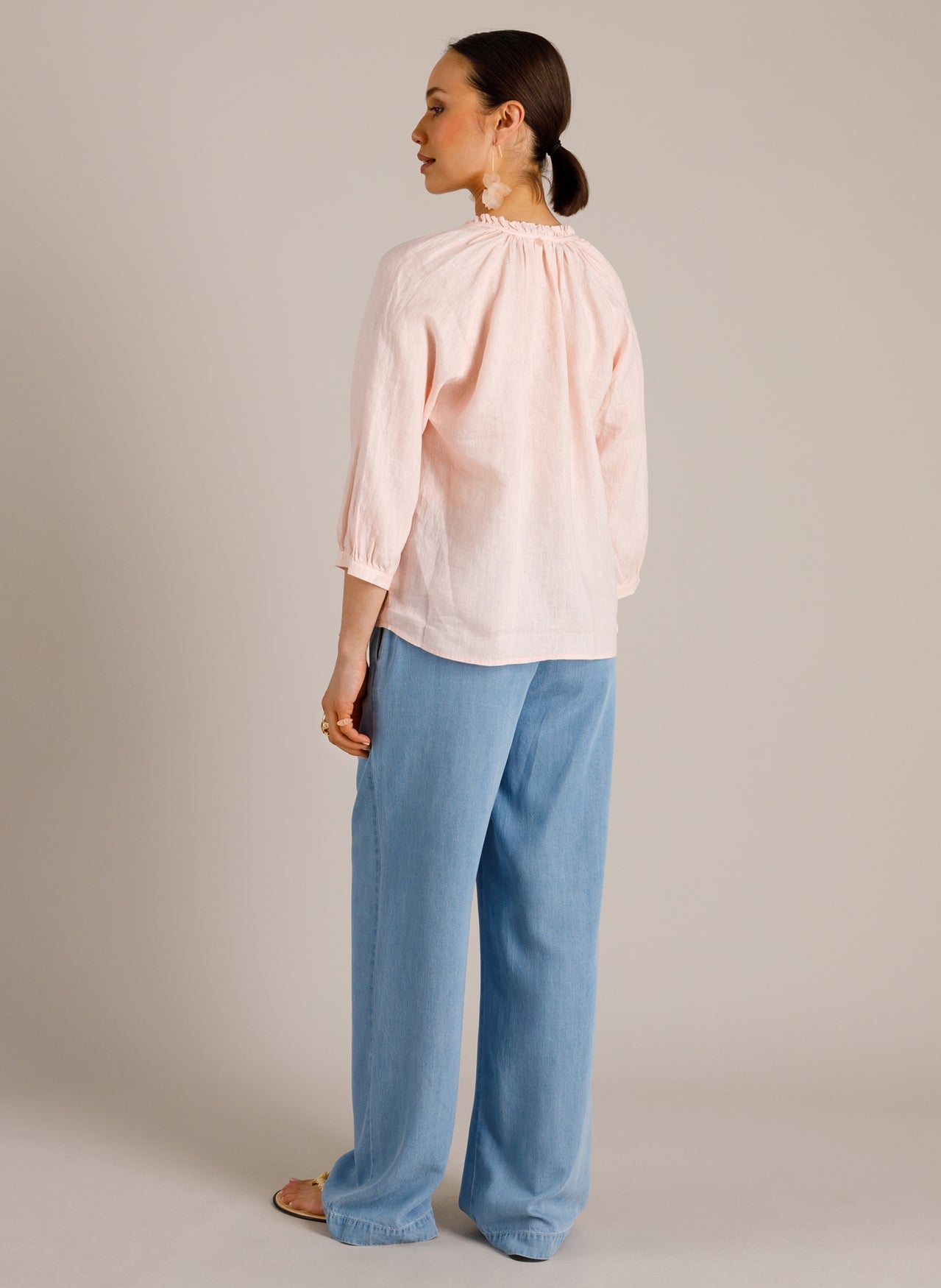 YEST MALIKA LINEN BLOUSE - SOFT ROSE - Vi-Leen's Fashions