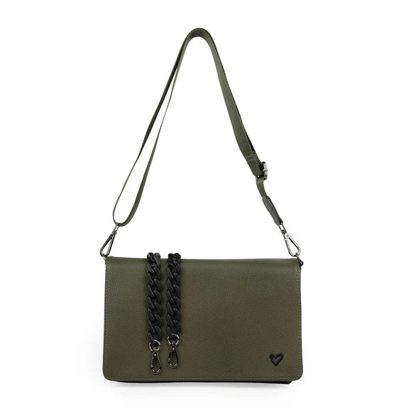 RISTON VEGAN LEATHER CROSSBODY - OLIVE