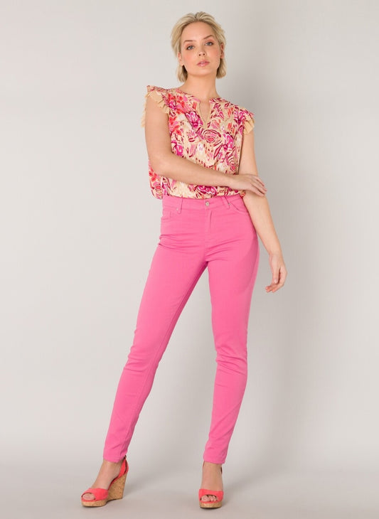YEST IZOE SLIM FIT PANT - FRESH FUSHIA - Vi-Leen's Fashions