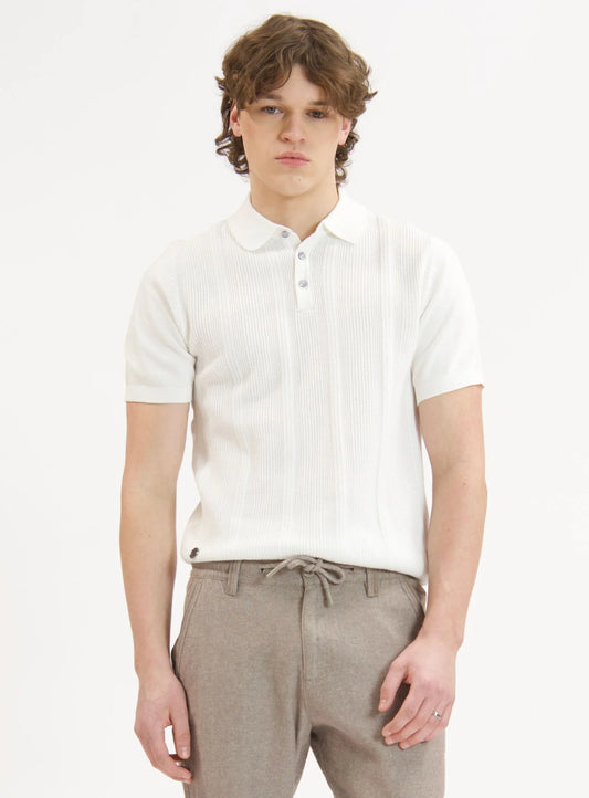 MEN'S POINT ZERO TEXTURED POLO - EGGSHELL - Vi-Leen's Fashions