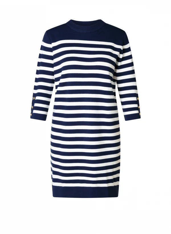YEST IZA SWEATER DRESS - NAVY/WHITE Vi-Leen's Fashions YEST IZA SWEATER DRESS - NAVY/WHITE Vi-Leen's Fashions