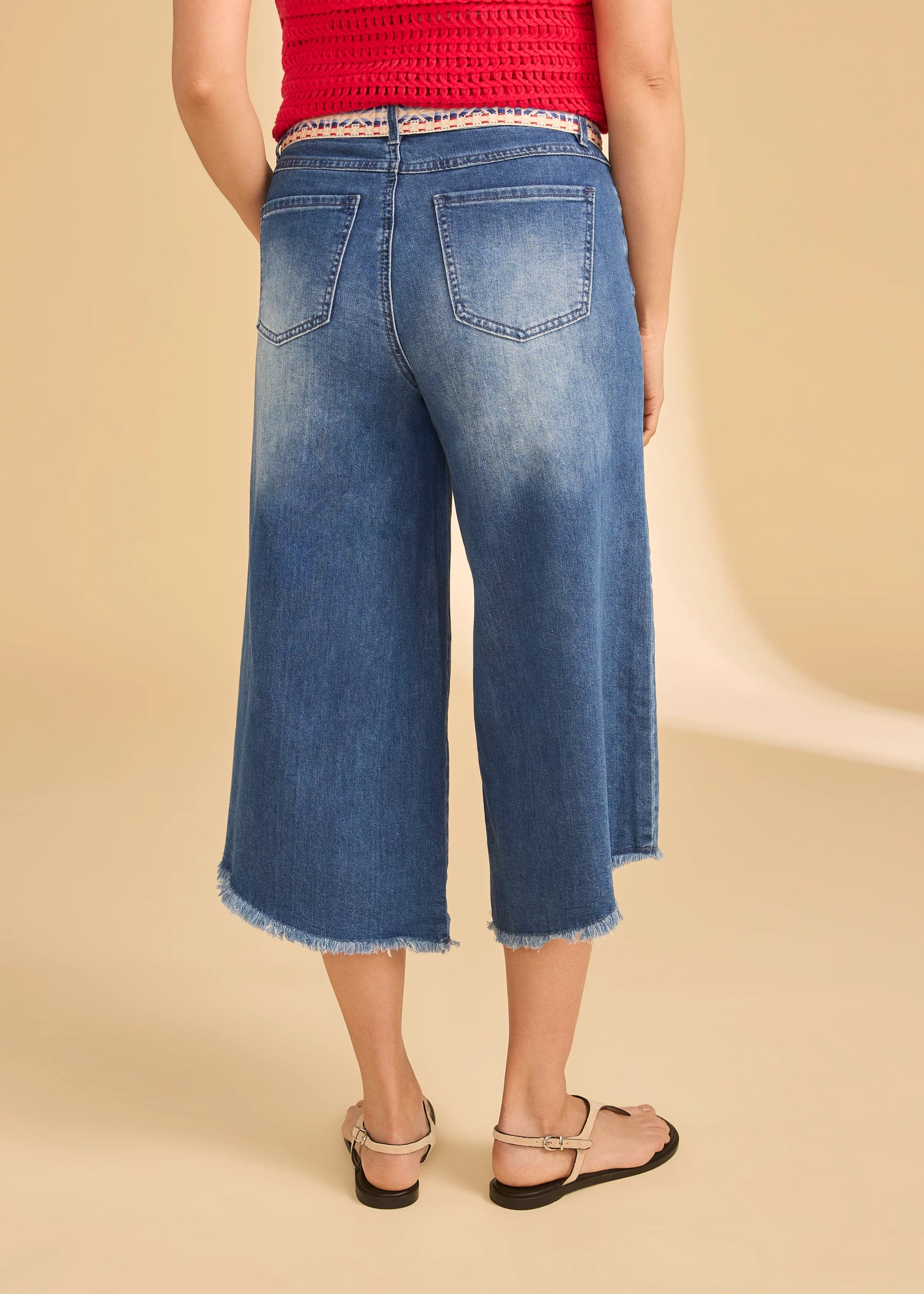 FDJ LOOSE MID RISE CROP WITH TIE BELT - Vi-Leen's Fashions