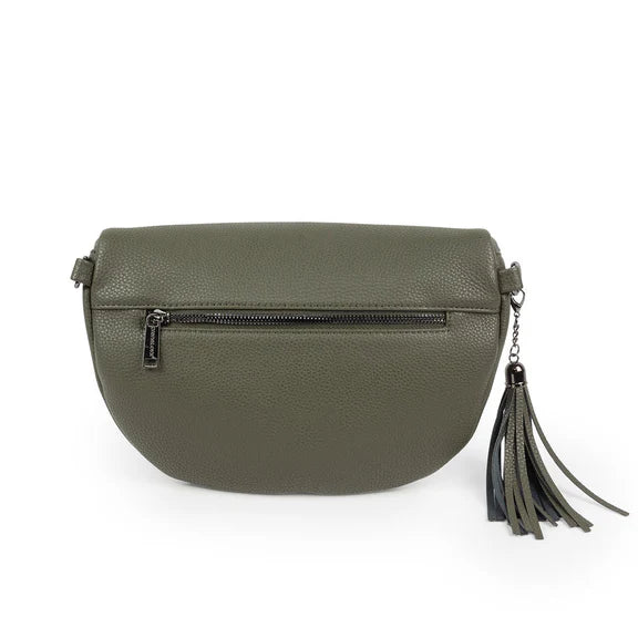 KIMBERLEY VEGAN LEATHER CROSSBODY - OLIVE