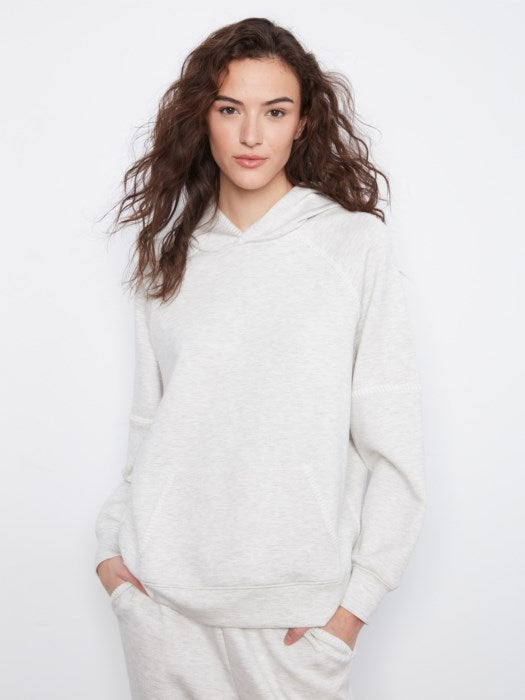 CHARLIE B HOODIE WITH BLANKET STITCH