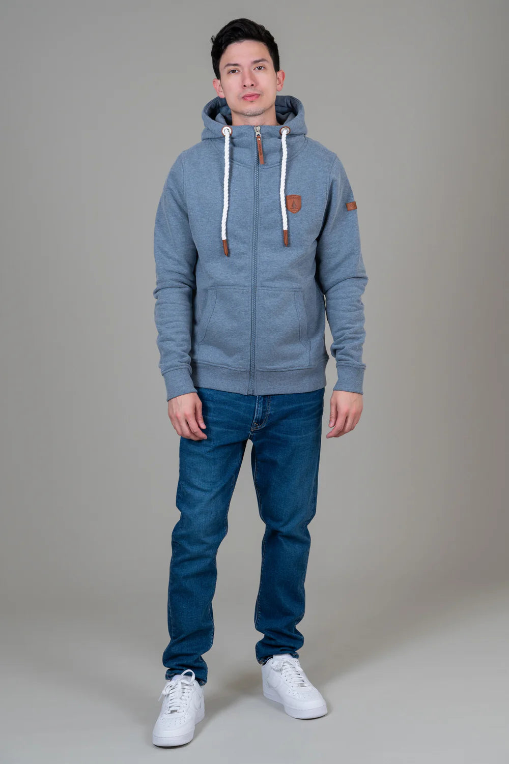 MEN'S WANAKOME ZEUS FRONT ZIP HOODIE - DENIM BLUE