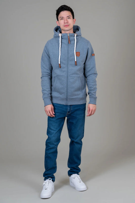 MEN'S WANAKOME ZEUS FRONT ZIP HOODIE - DENIM BLUE