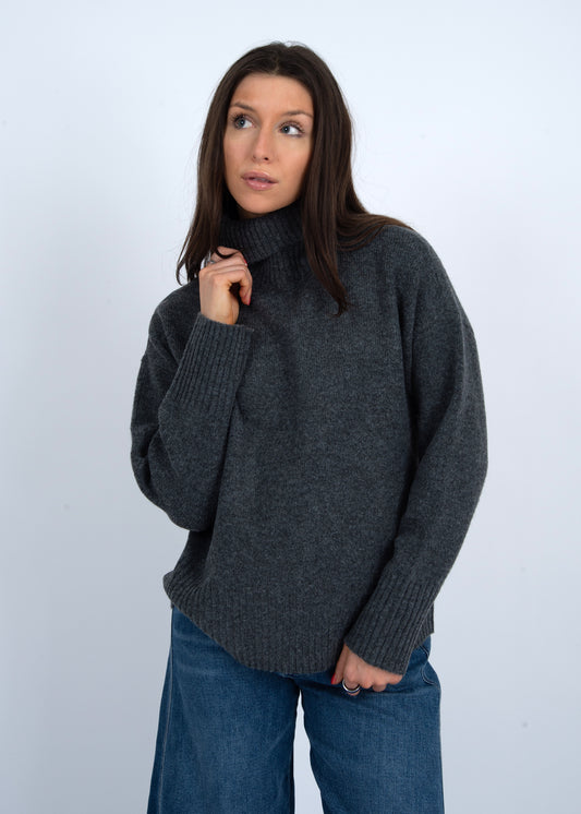 RD STYLE LUCELTIA TURTLENECK SWEATER - COAL
