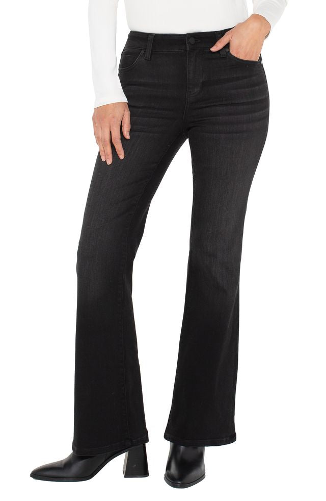 LIVERPOOL HANNAH FLARE LEG JEAN - BLACK WASH
