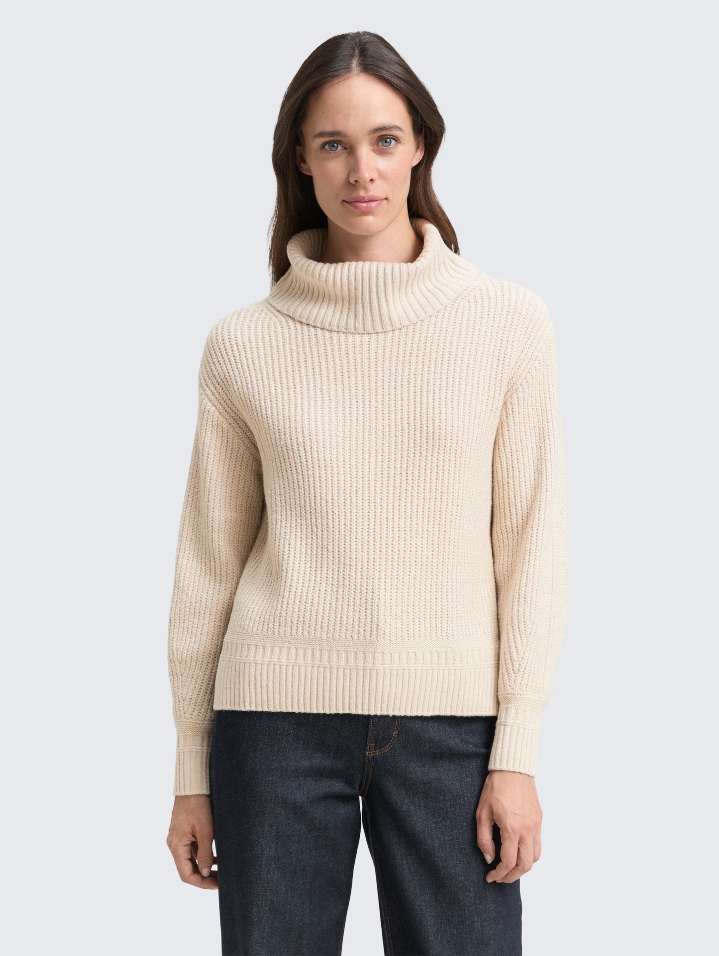 TOM TAILOR TURTLENECK SWEATER - SAND