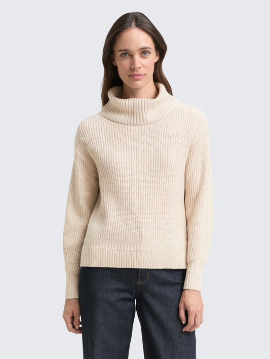TOM TAILOR TURTLENECK SWEATER - SAND