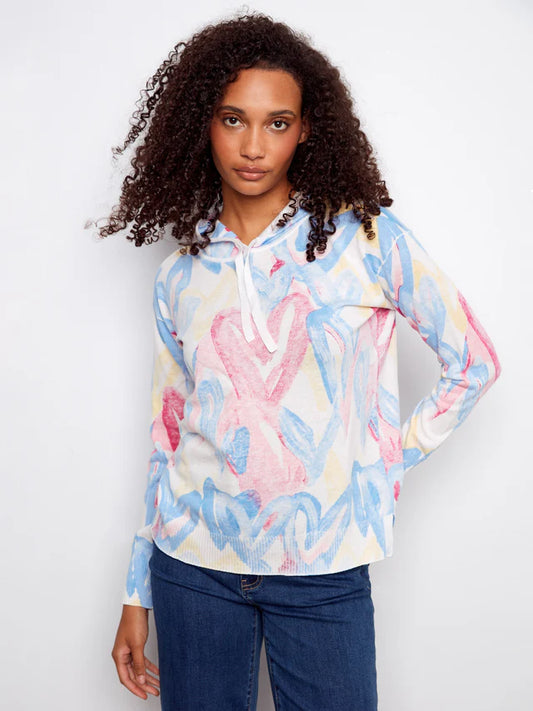 CHARLIE B REVERSE PRINT HOODIE - RAINBOW - Vi-Leen's Fashions