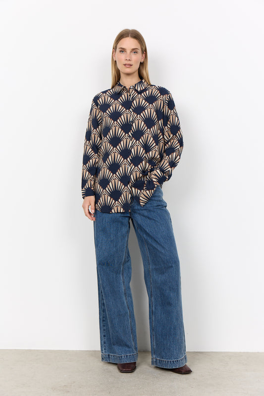 SOYACONCEPT HALIN BLOUSE - NAVY - Vi-Leen's Fashions