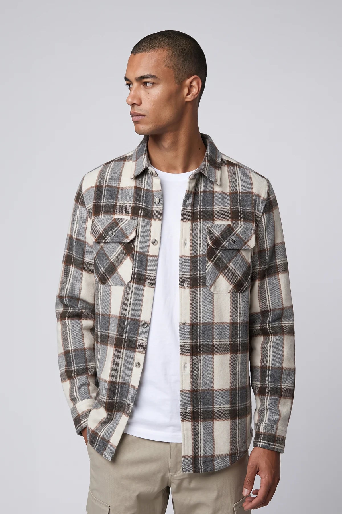 MEN'S POINT ZERO BONDED SHACKET - EGGSHELL