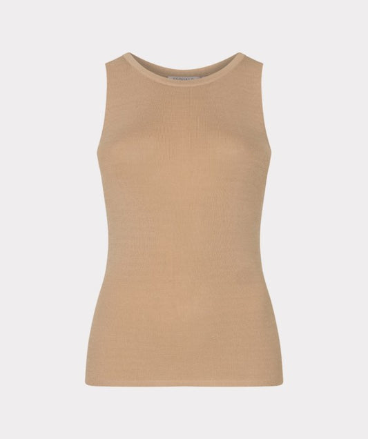 ESQUALO RUFFLE SLEEVE TOP - SAND - Vi-Leen's Fashions