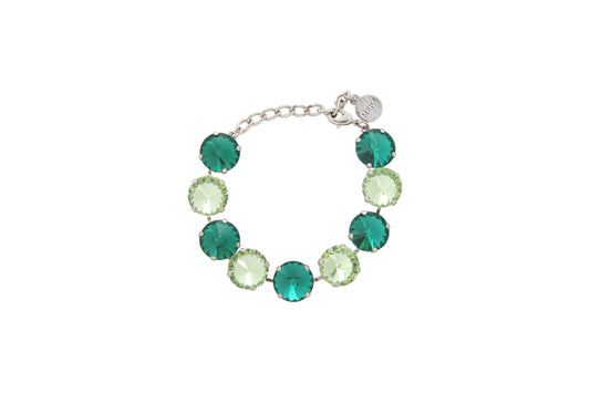 MF CRYSTAL SILVER EMERALD BRACELET - Vi-Leen's Fashions