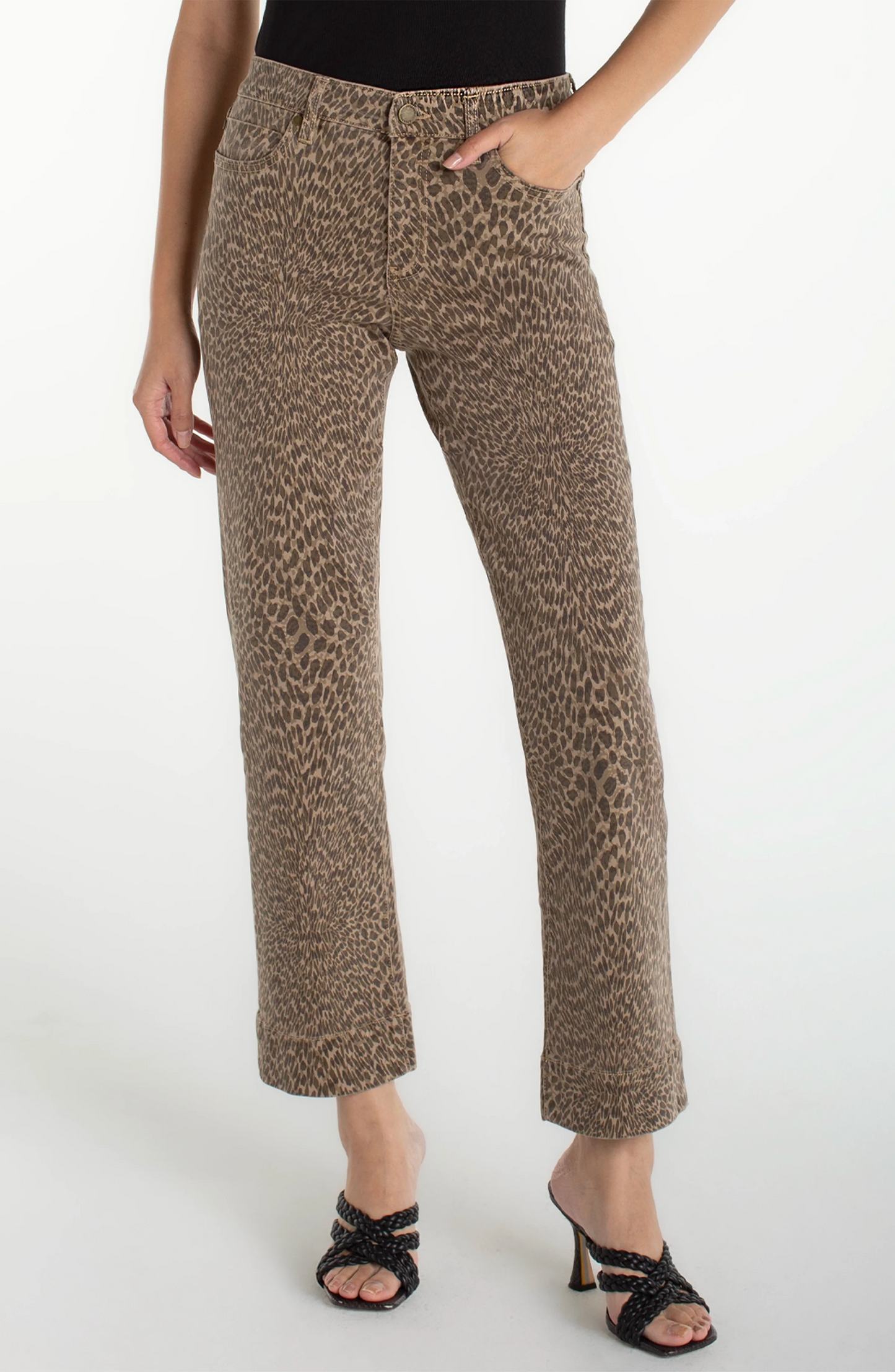 LIVERPOOL KENNEDY STRAIGHT WIDE HEM PANT - ANIMAL - Vi-Leen's Fashions