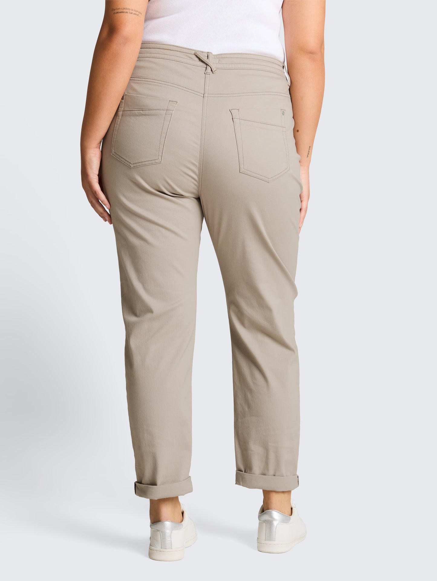 TOM TAILOR SLIM LEG PANT - SOFT TAUPE - Vi-Leen's Fashions