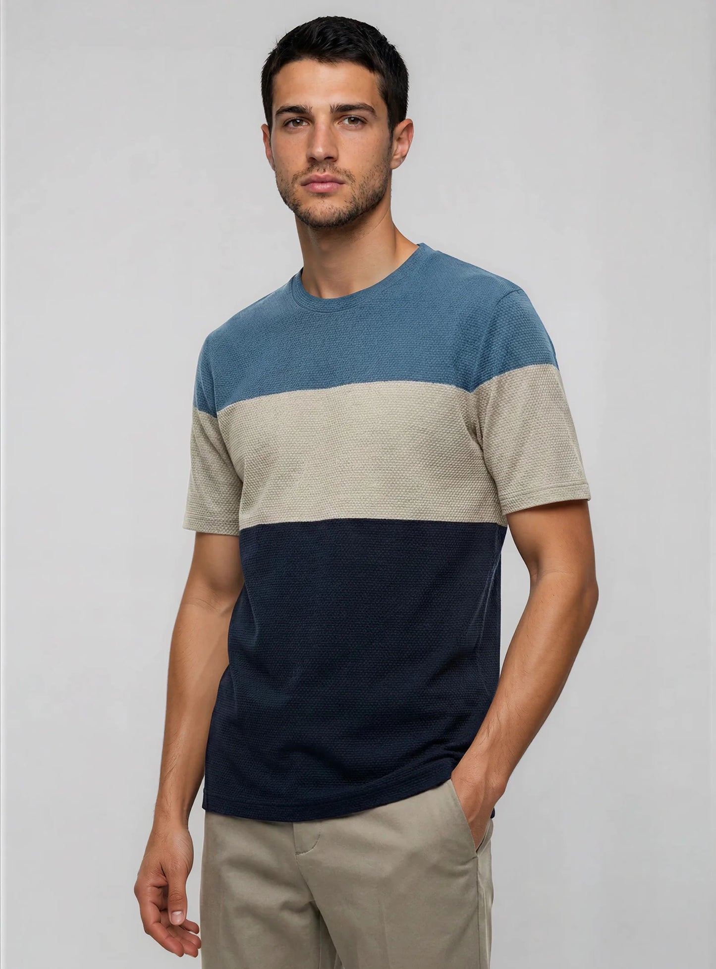 MEN'S POINT ZERO COLOR BLOCK CREW NECK T-SHIRT - Vi-Leen's Fashions