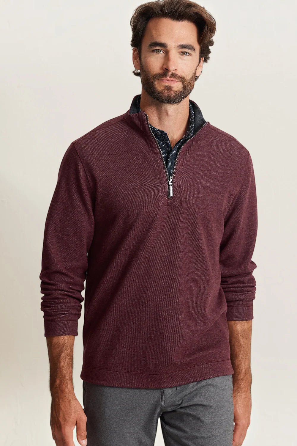 TOMMY BAHAMA FLIPVIEW HALF ZIP - BLACK CHERRY - Vi-Leen's Fashions