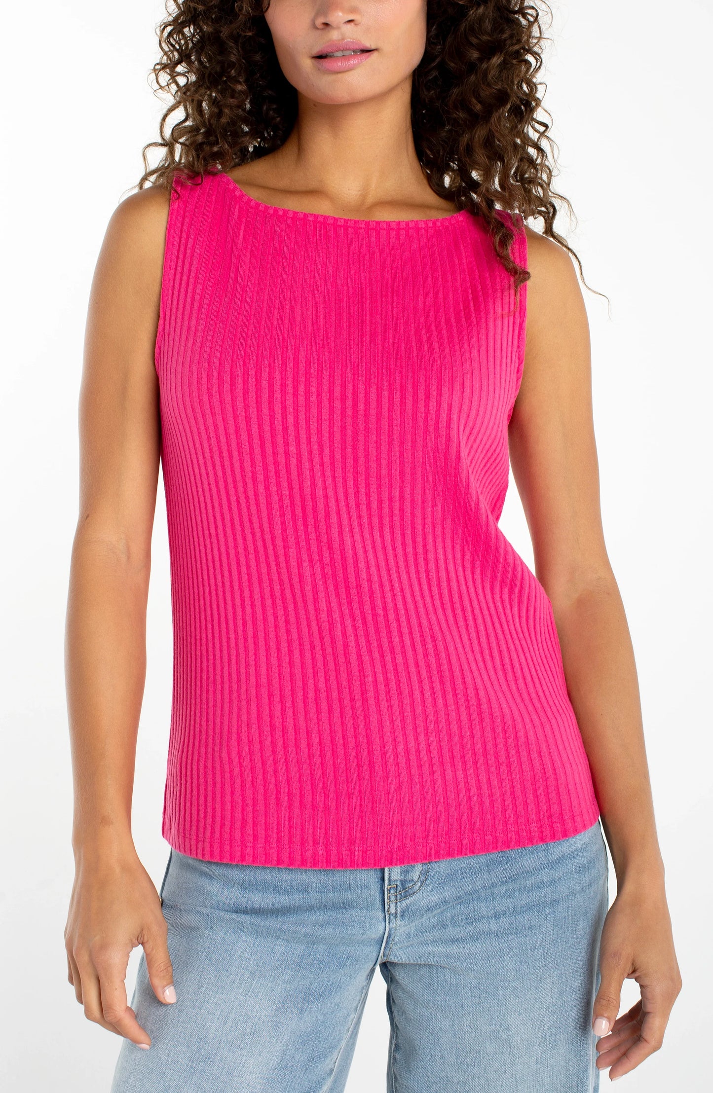 LIVERPOOL RIBBED TANK TOP - DIVA PINK - Vi-Leen's Fashions