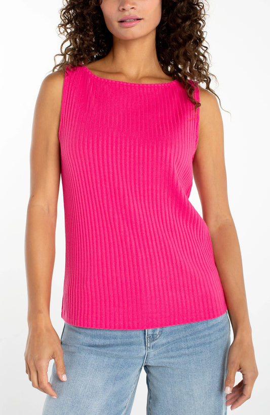 LIVERPOOL RIBBED TANK TOP - DIVA PINK - Vi-Leen's Fashions