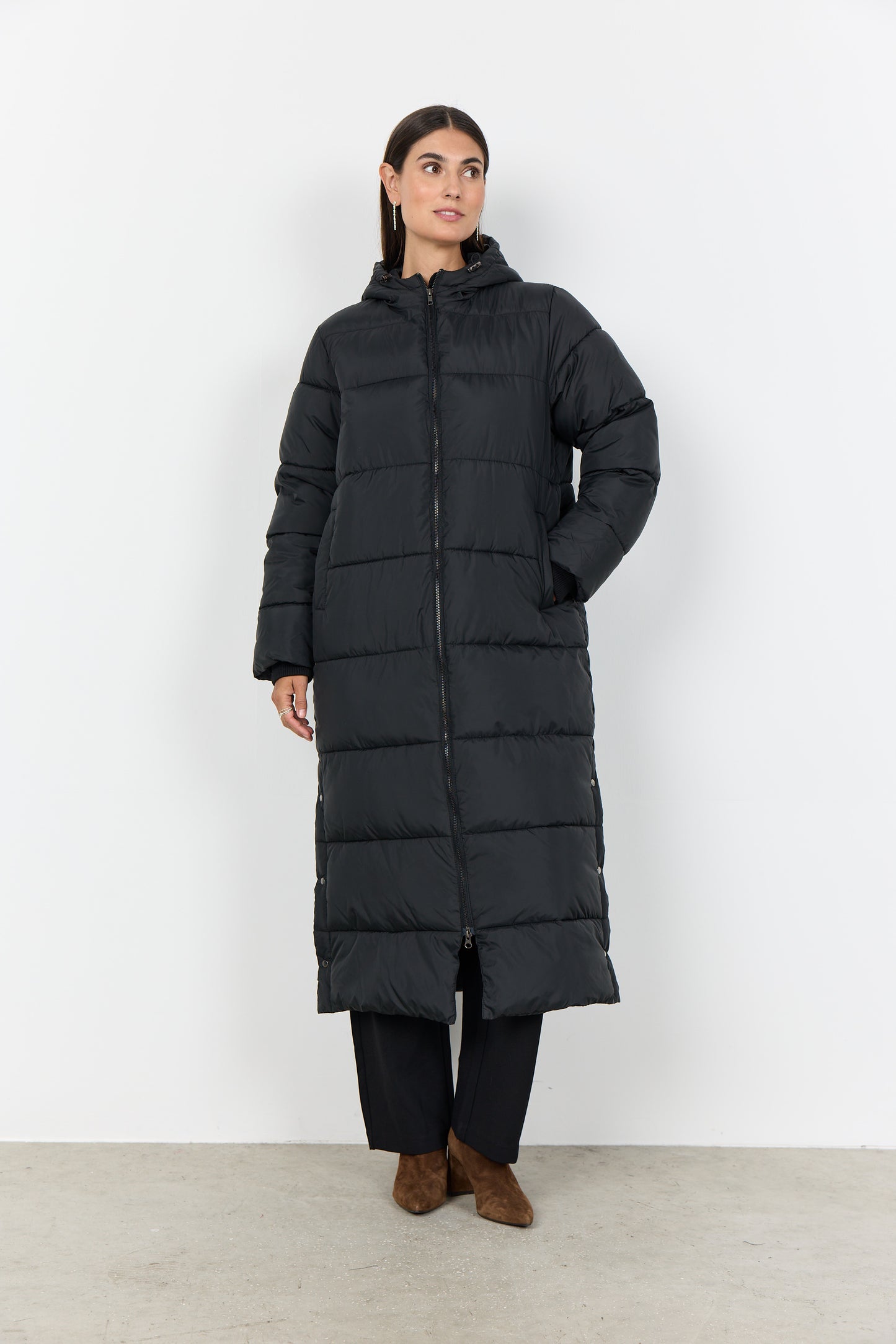 SOYACONCEPT SORINE LONG PUFFER COAT - BLACK