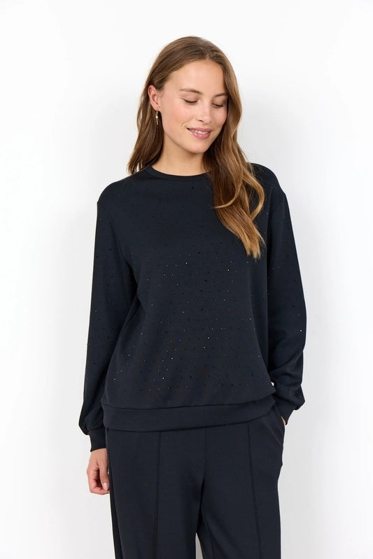 SOYACONCEPT BANU SEQUINS PULLOVER - BLACK