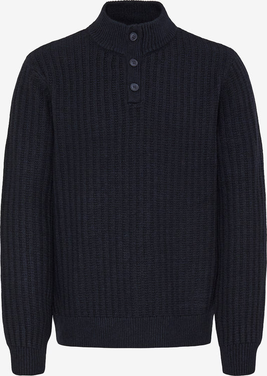 BLEND KNIT POLO SWEATER - DARK NAVY - Vi-Leen's Fashions