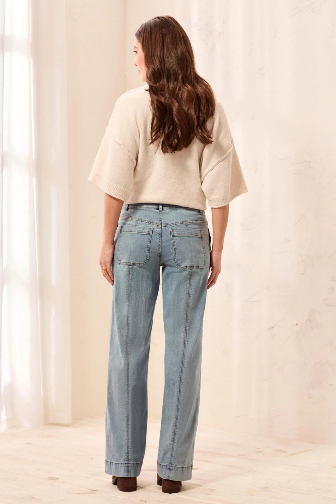 TRIBAL AUDREY FRONT SEAMING WIDE LEG JEAN