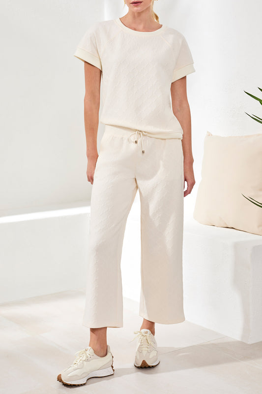 TRIBAL PULL ON CROP PANT WITH POCKETS - CANVAS