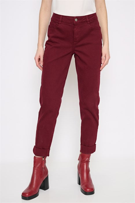 PICADILLY CUFFED ANKLE LENGTH JEAN - CABERNET