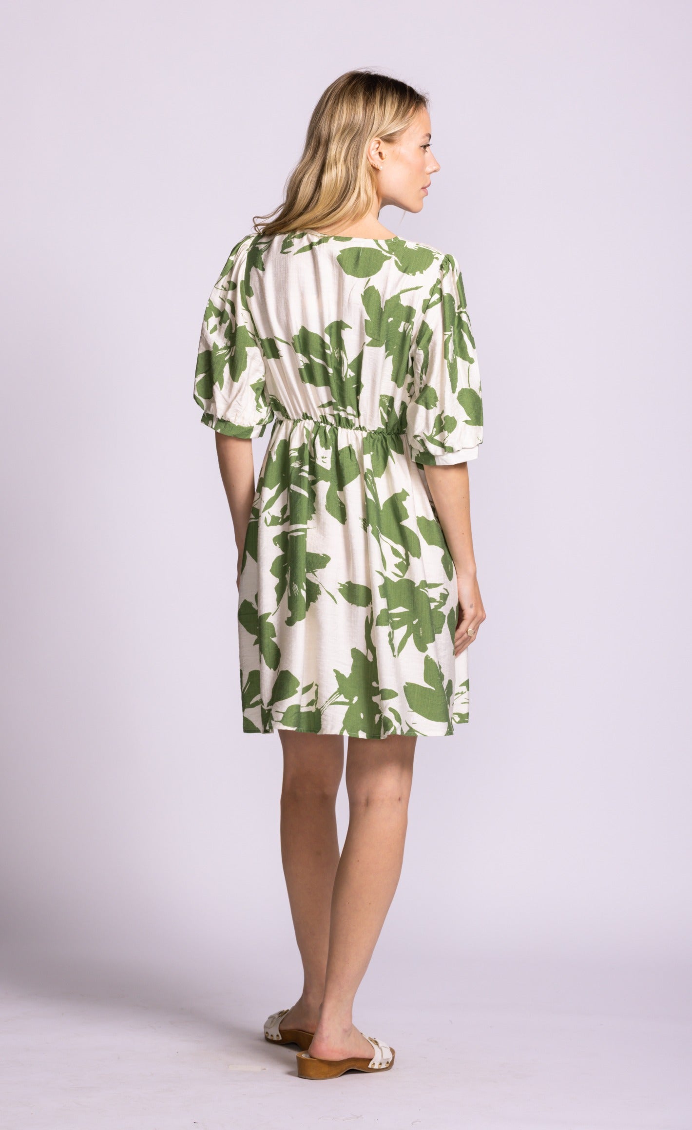 PINK MARTINI BAKMAN DRESS - CREAM/GREEN - Vi-Leen's Fashions