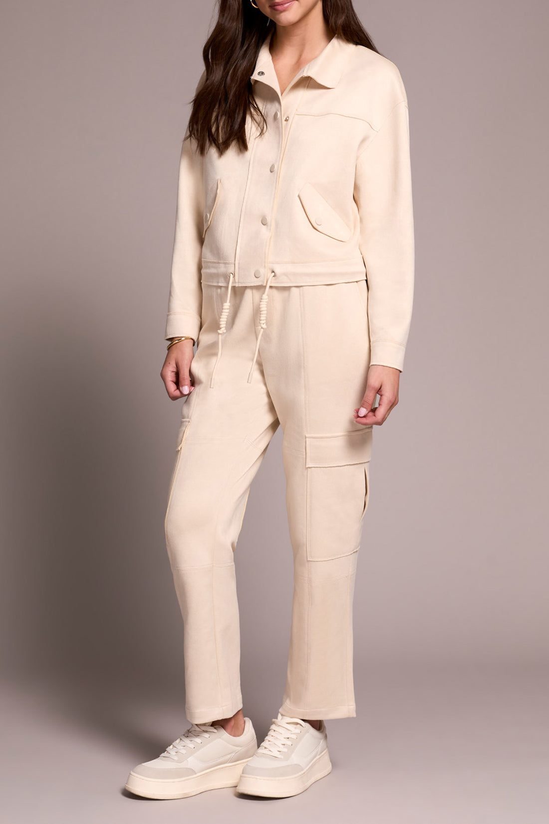 TRIBAL DROP SHOULDER JACKET - CREAM