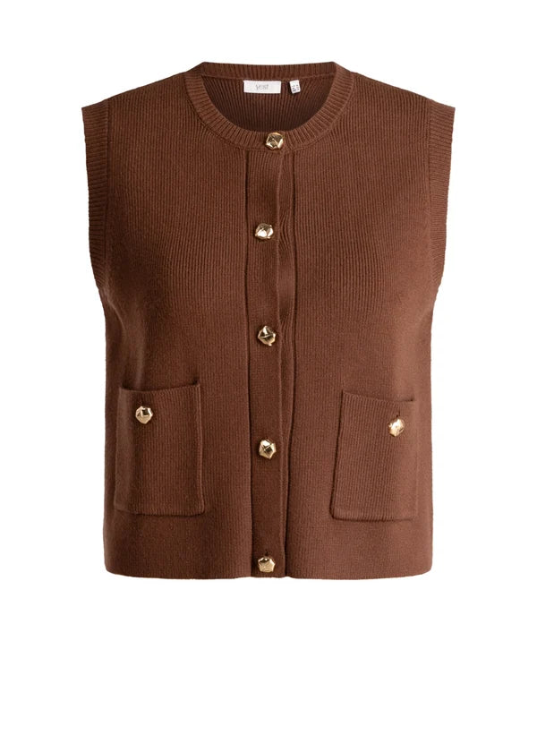 YEST SIRAIA VEST - MOCCA BROWN