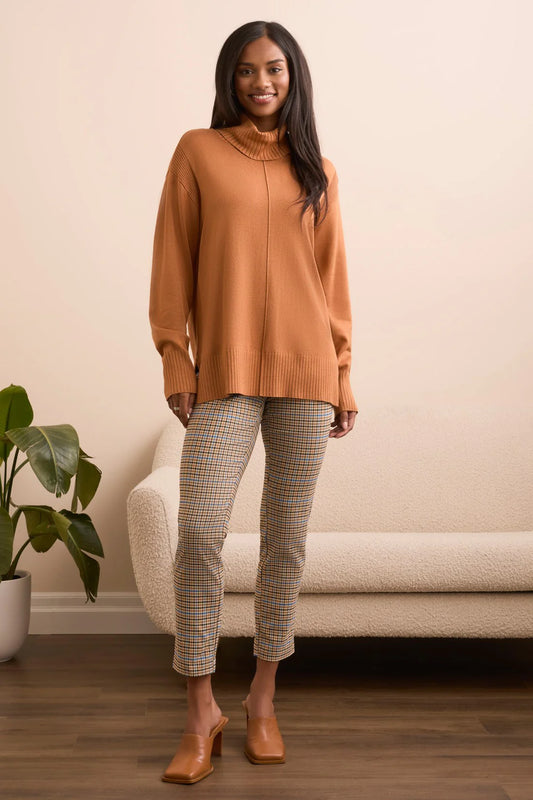 TRIBAL TURTLENECK SWEATER - BRAN