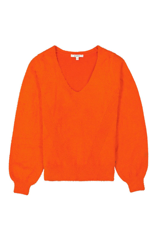 GARCIA V-NECK PULLOVER - FLAME SCARLET - Vi-Leen's Fashions
