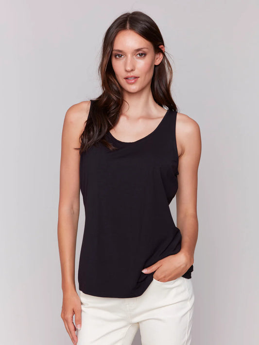 CHARLIE B REVERSIBLE BAMBOO CAMI - BLACK