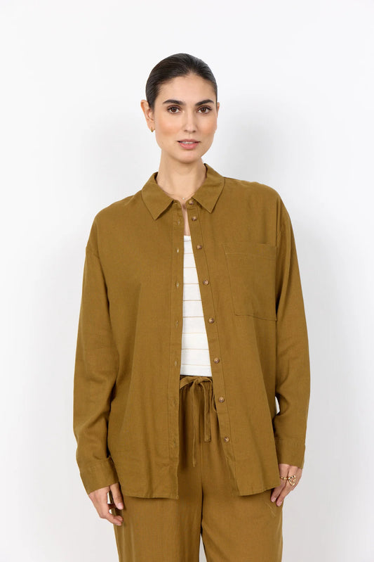SOYACONCEPT INA LINEN SHIRT - BUTTERNUT - Vi-Leen's Fashions