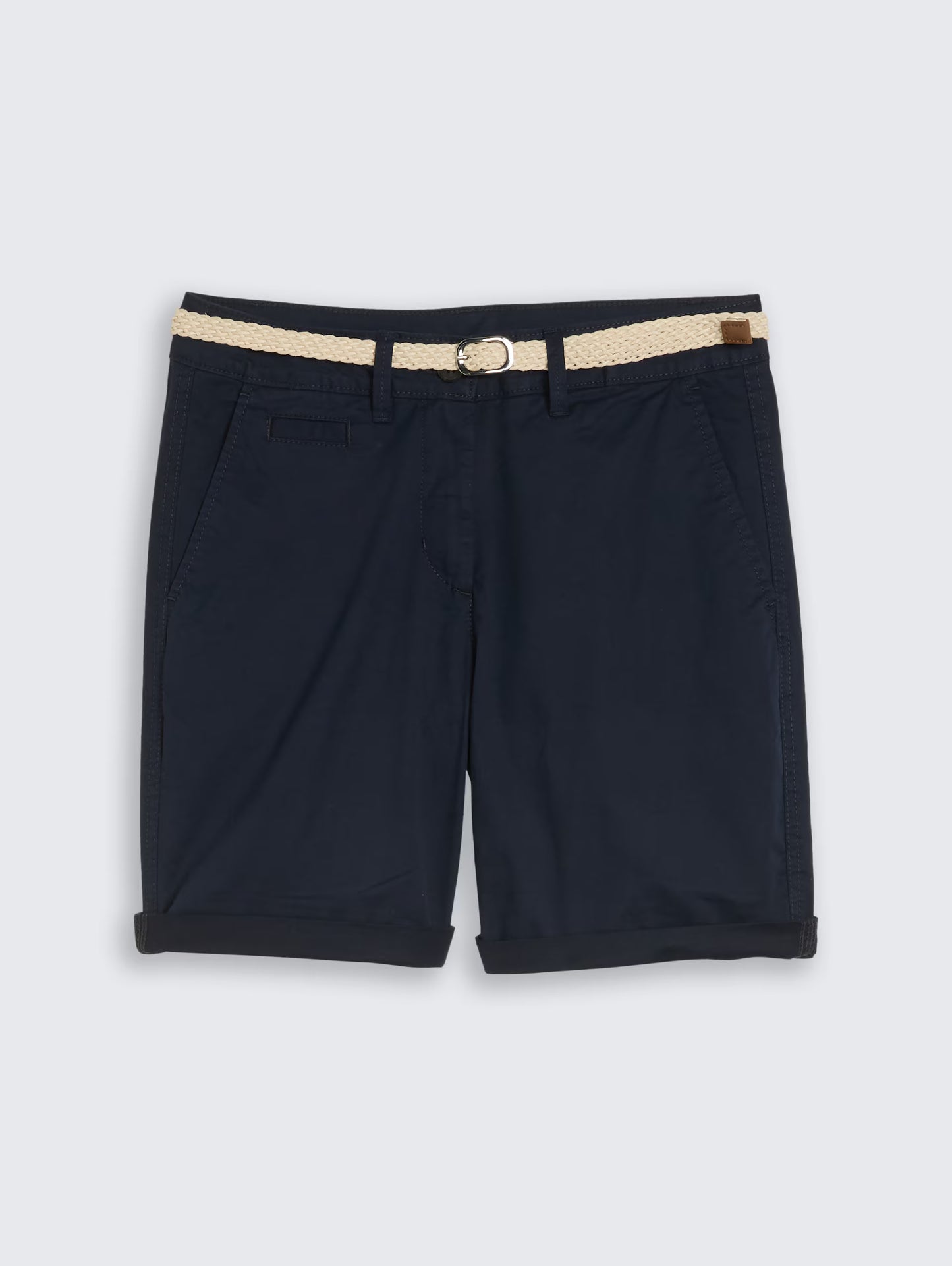 TOM TAILOR CHINO BELTED BERMUDA SHORT - NAVY - Vi-Leen's Fashions