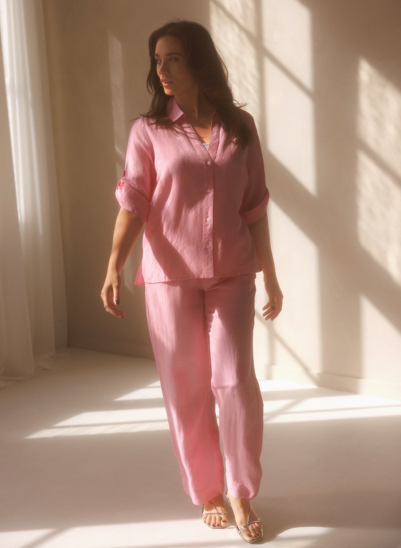 YEST MIETTA LINEN BLOUSE - BRIGHT PINK - Vi-Leen's Fashions