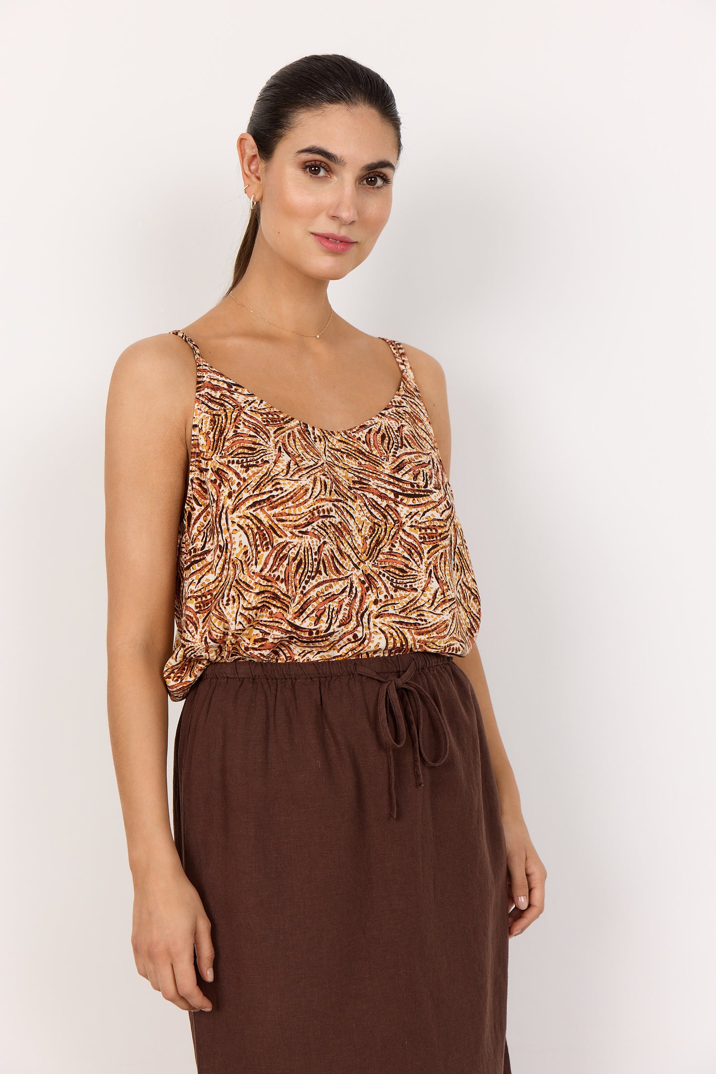 SOYACONCEPT REGINE SLEEVELESS TOP - MANDARIN MIX