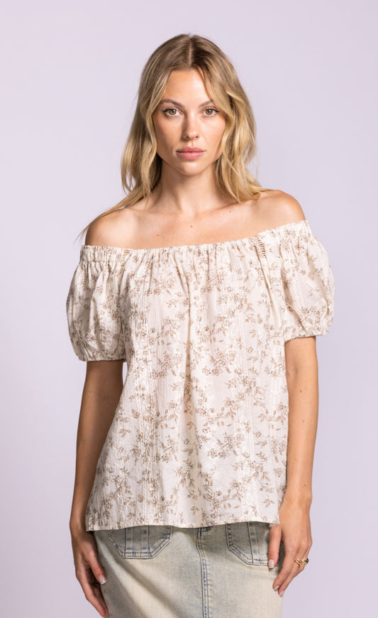 PINK MARTINI LEARY TOP - BEIGE - Vi-Leen's Fashions