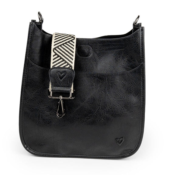 OAKVILLE VEGAN LEATHER CROSSBODY - BLACK