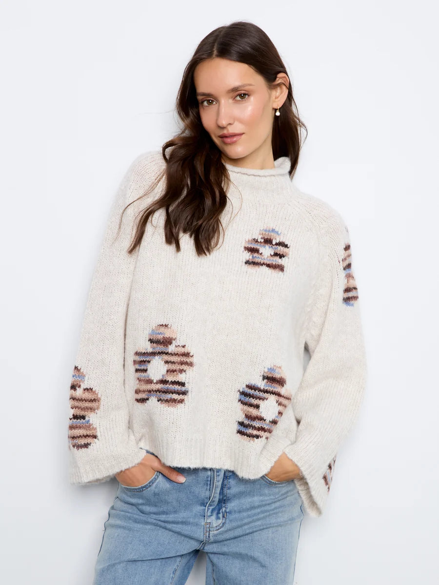 CHARLIE B SWEATER WITH HEART PLACEMENT - LAKE TAHOE