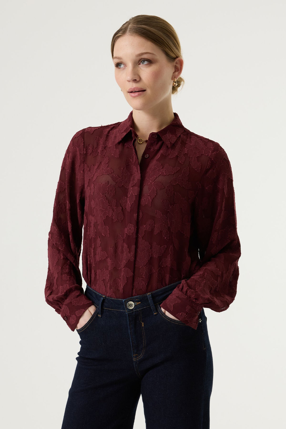 GARCIA TEXTURED BLOUSE - ROSEWOOD - Vi-Leen's Fashions