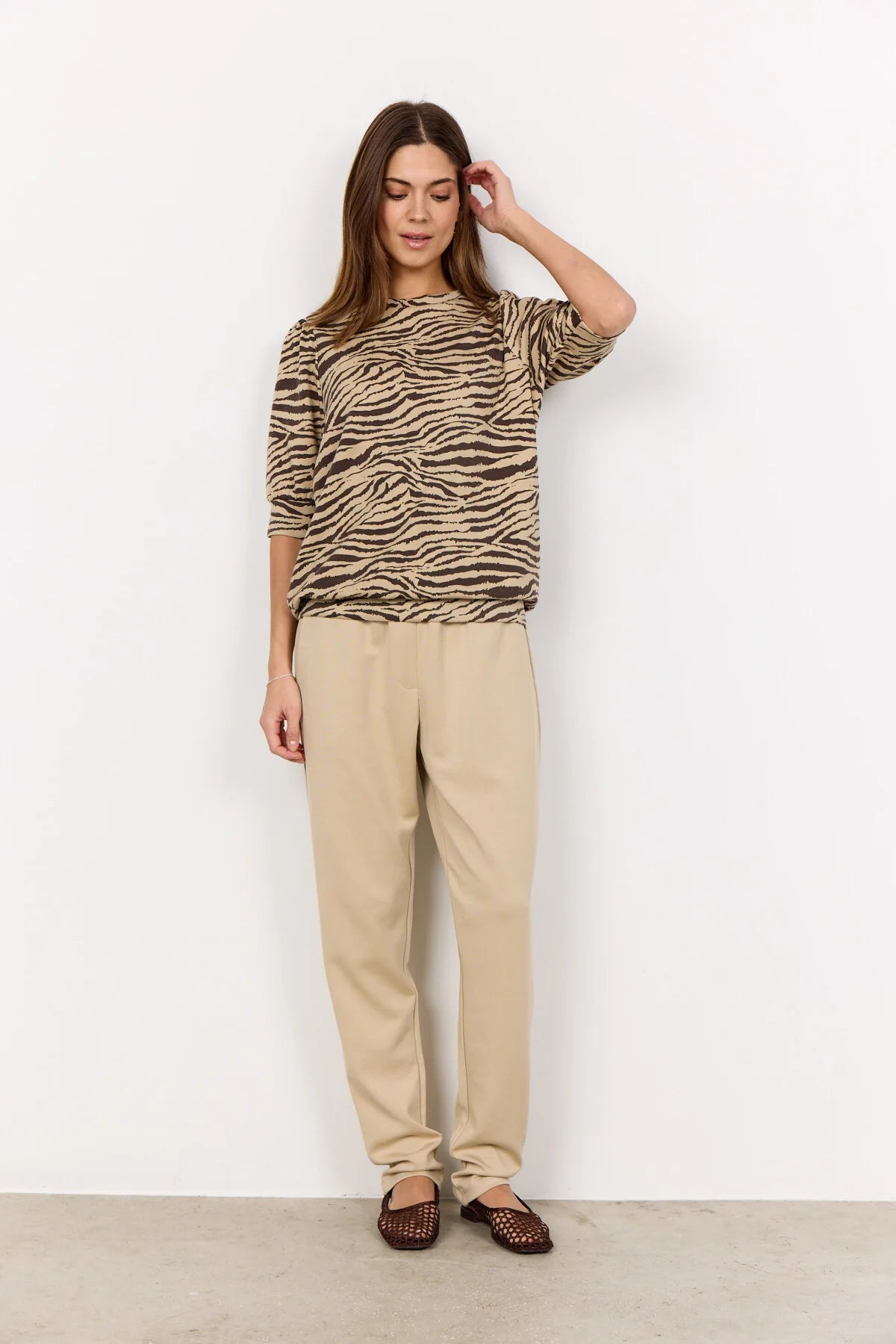 SOYACONCEPT SALOME PRINT PULLOVER - HOT FUDGE