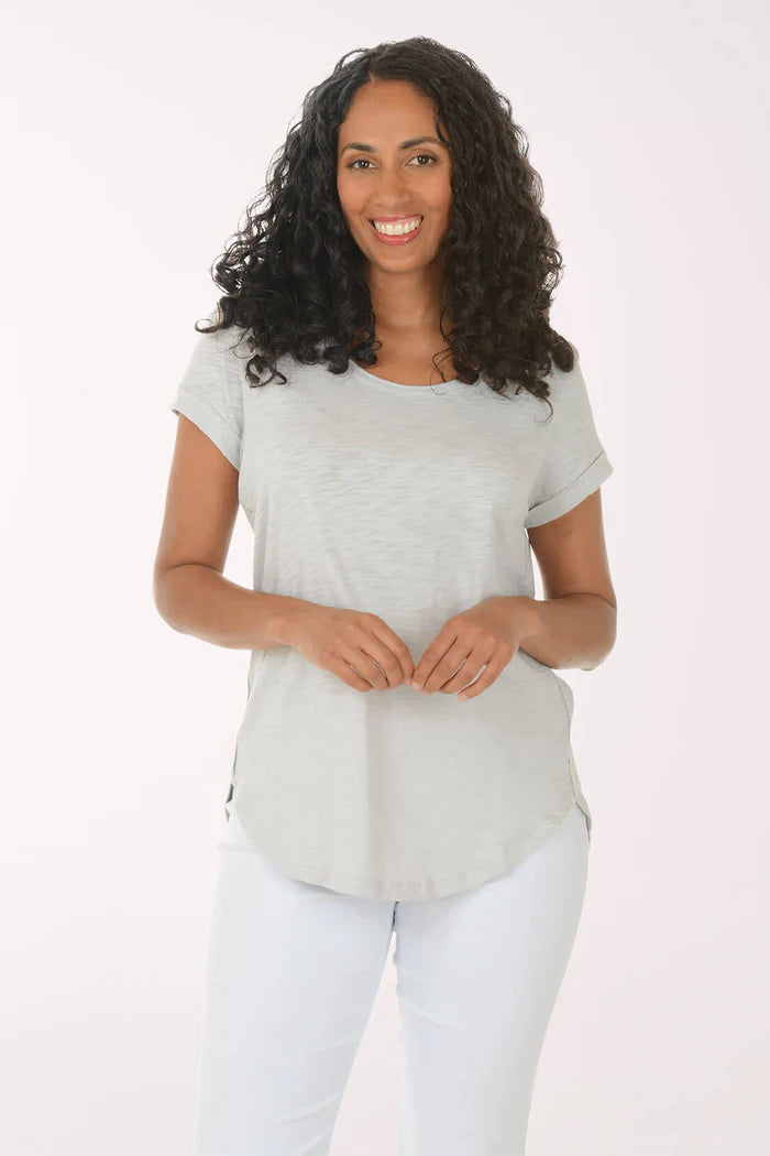 ESCAPE COTTON CUFF SLEEVE T-SHIRT - DUNE - Vi-Leen's Fashions