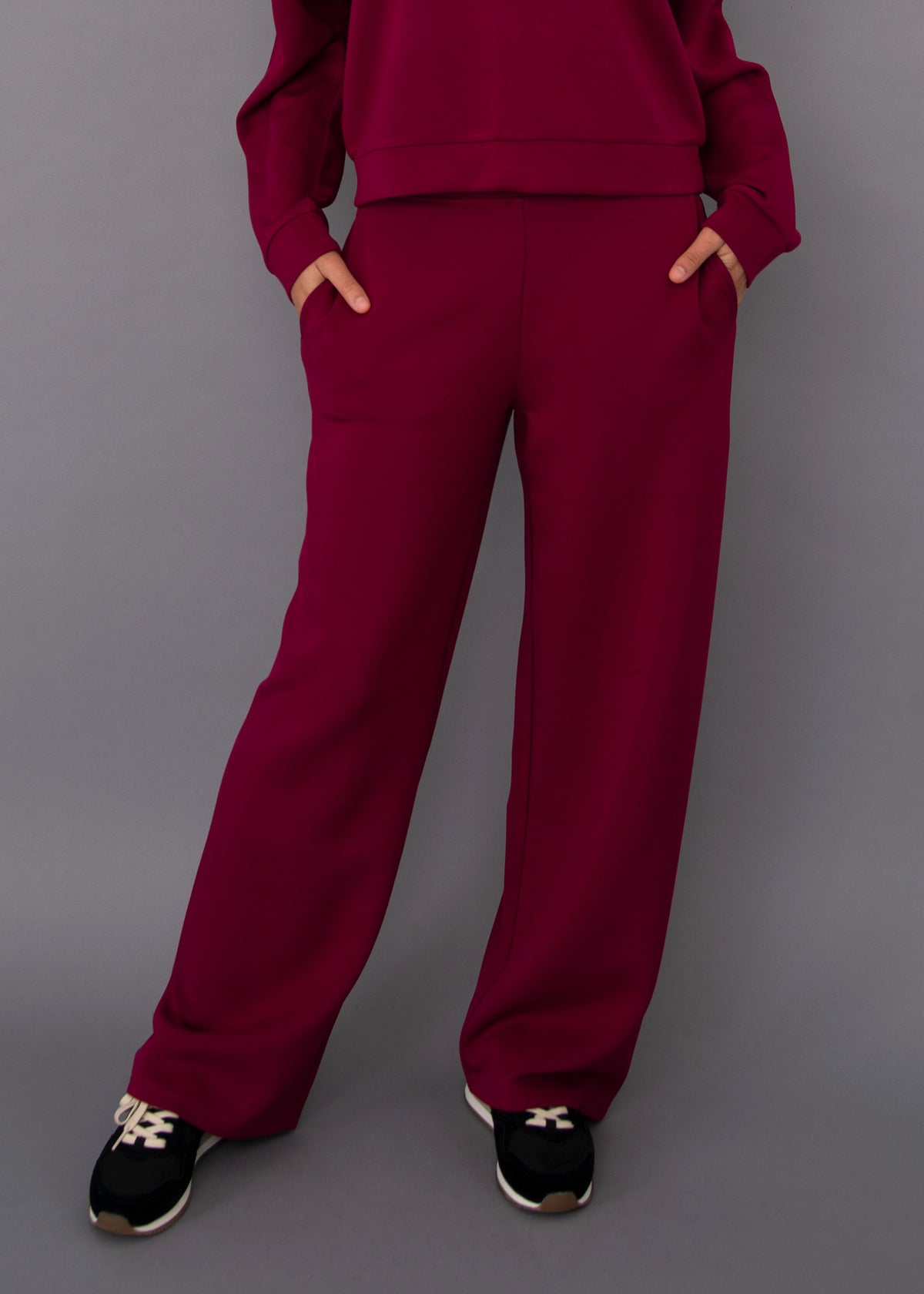 RD STYLE VICTORIA SOFT KNIT PULL ON PANT - CRANBERRY - Vi-Leen's Fashions
